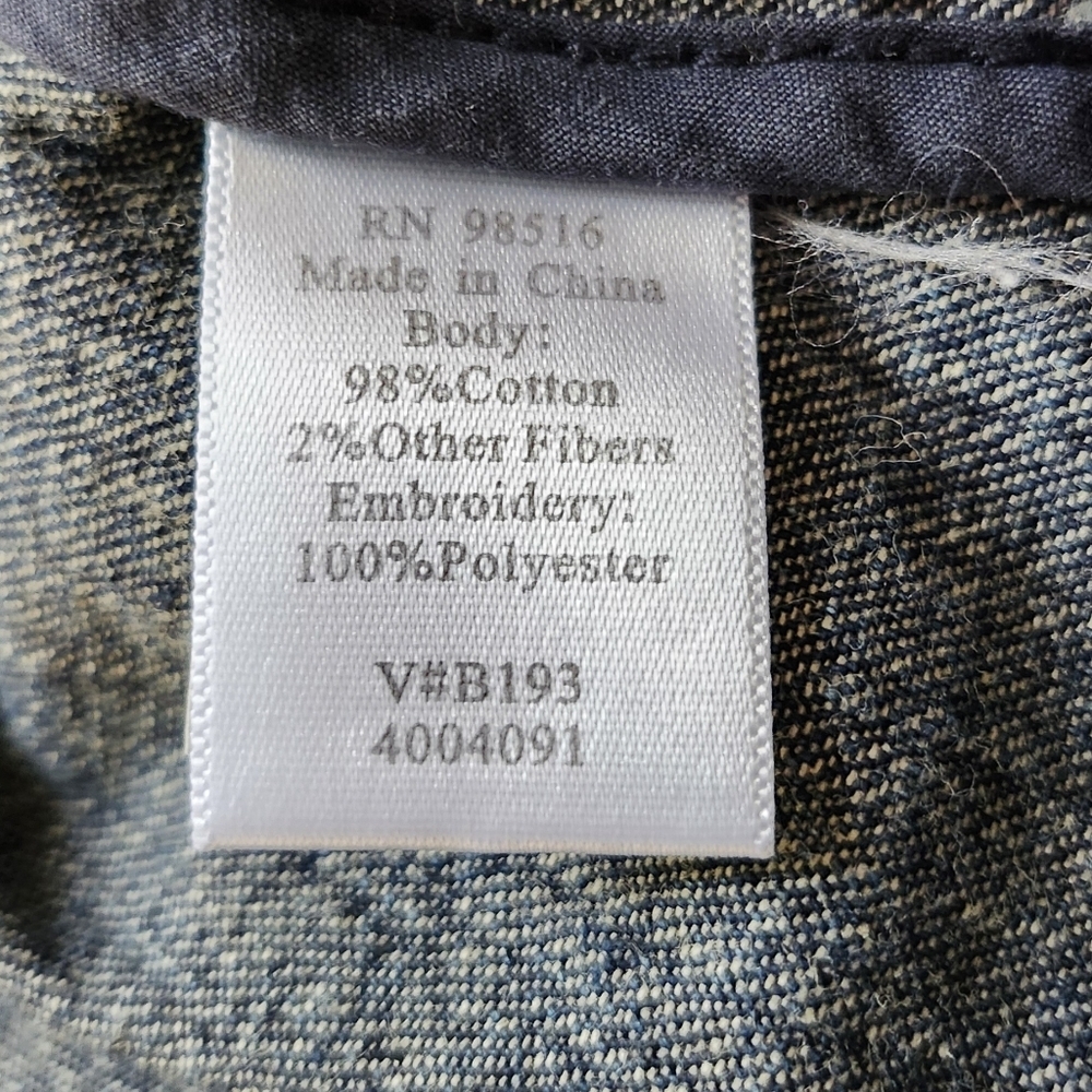 Coldwater Creek Dark Blue Embroidered Jean Fitted Jacket Sz 10p - Picture 8 of 9